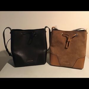 MK Black Leather and Caramel suede totes....sold